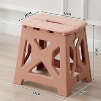 Tabouret pliant robuste en plastique de grande taille pour cuisine, salle de bain, extérieur, pêche, adultes, avec poignée