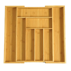 Expandable Kitchen Drawer Bamboo Utensil Organizer Silverware Cutlery Organizer