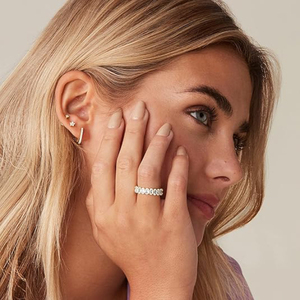 RFJEWEL 2026 Nouvelle bague élégante ovale en laiton avec zircone cubique, plaquée argent/or rose/or, bijoux unisexes tendance pour hommes et femmes - Product Image 1