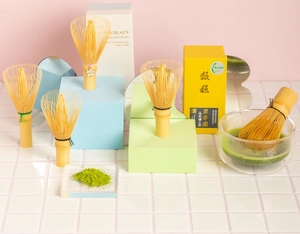 Ensemble de fouets à matcha 100% bambou faits à la main, 100 dents, <span class=keywords><strong>outils</strong></span> pour le thé matcha, traitement brut, thé minceur, spécialité, en vrac, boîte, sac, sachet, bouteille - Product Image 5