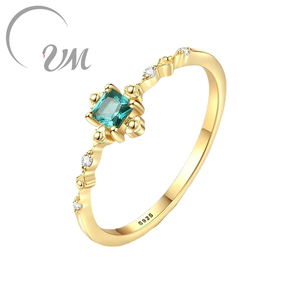 UM JEWELRY Dames Elegante 14k Goud Sterling Zilver Verguld Hartvormige Zirkoon Edelsteen Ring Trendy Bruiloft Verloving Feest Cadeau - Product Image 1