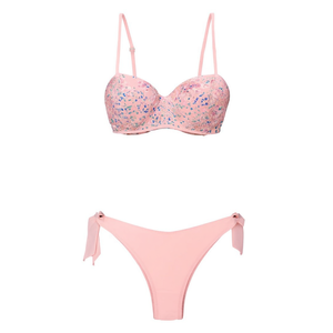 Costume da bagno intero HDJ Plus Size con controllo pancia, scollo all'americana e stampa glitterata BZ77237 - Product Image 1