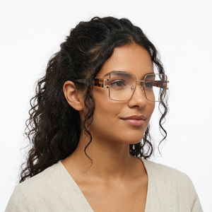 Montures de lunettes rectangulaires pour femmes, couleur unie, verres en résine antireflet pour la correction de la vue - Product Image 1