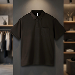 Chemises décontractées pour hommes en polyester foncé personnalisées, manches longues ou courtes, anti-plis, boutonnées, avec logo brodé, style polo - Product Image 2