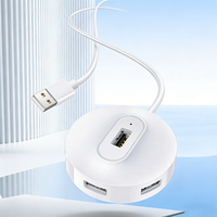 Hub USB 2.0 de 4 Puertos al por Mayor con Cables de Extensión (0.25m/1m), Divisor de Datos Portátil, Extensor de Bus para PC de Escritorio, en Stock