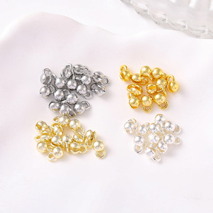 18k Gold Plated Beaded Clasp B70 Copper Jewelry Finding Connector For DIY Bracelet Necklace Round Buckle End Piece - Product Image 2