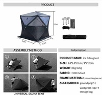 GUGU MEOW Carpa de Sauna Personalizada para 1-2 Personas, de Calidad Media-Alta, Moderna, de Triple Capa, Apertura Automática Rápida, Tela Oxford 210D