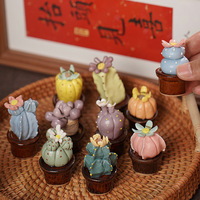 INS Macaron seni ruang rumah pesta pernikahan hadiah dekorasi keramik bunga sukulen kaktus kios kecil komoditas Mini ornamen kerajinan