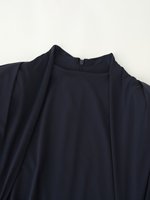 Robe midi décontractée et élégante pour femme, nouvelle collection 2026, avec épaulettes, style rétro chic à manches longues.