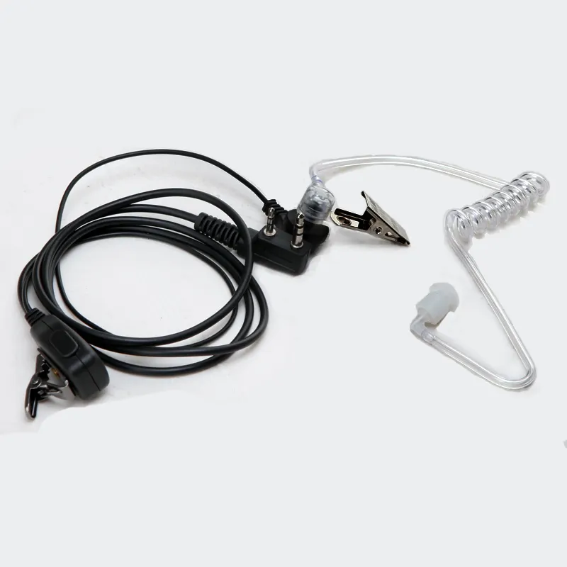 완화 워키토키 헤드폰 케이블 헤드셋 누출 방지 사운드 편안한 귀마개 에어 가이드 이어폰 블랙 마이크 플라스틱