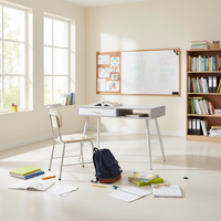 Bureau d'ordinateur moderne avec cadre métallique et tiroirs, idéal pour iPhone, iPad, MacBook Air – Prix usine