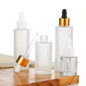 2026 Hot Sale 30ml <b>50ml</b> 60ml 80ml 100ml clear Color Round Cylinder Flat Shoulder Glass Dropper <b>Bottle</b> for Serum Essential Oil - Product Image 4