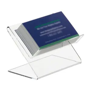 Wholesale Countertop Clear Acrylic Z Shape Name Card Stand Business Card Display Holder For Desk