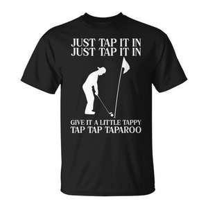 Just Tap It In Golf Player T-Shirt noir pour hommes, vêtements décontractés - Product Image 1