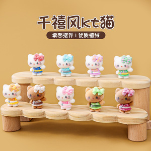 Kt Cat Dolls Mini figurines décoratives de dessins animés pour la maison, le bureau, ornement de bureau, cadeau d'anniversaire pour enfants de 8 à 12 ans - Product Image 1