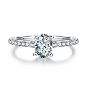 2024时尚18k镀金S925银女式1.0ct硅石钻石结婚戒指流行订婚戒指婚礼戒指