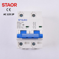 Interruptor de Circuito en Miniatura de Alta Corriente 125A PA66 Tipo C 1P 2P 3P 4P 10kA AC400V para Riel DIN, Interruptor Principal de Entrada Doméstica