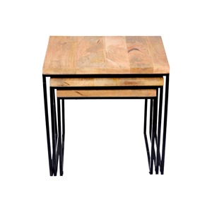 Home Decor Furniture <b>Set</b> of 3 Wooden and Metal <b>Table</b> Home Hotel Furniture Nesting <b>side</b> <b>table</b> - Product Image 2