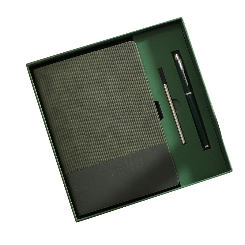 Pu Leder Business Corporate Notebook Tagebuch mit Stift und Box und USB-Geschenkset