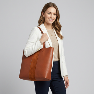 Sacs à main décontractés pour femmes de style européen en cuir véritable avec fermeture éclair, légers, antivol, résistants à l'eau et durables pour le shopping - Product Image 1