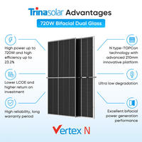 Panneaux solaires bifaciaux de type N Trina, panneaux solaires monocristallins 600W 550W 620W 700W 710W 720W Trina