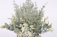 Plante artificielle de Noël en gros, pin floqué, feuillage d'eucalyptus, centre de table de Noël en pot, décoration intérieure pour la maison