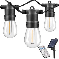 Guirlandes lumineuses solaires LED S14 pour extérieur, à base de vis E27/E26, étanches IP65, pour Noël, normes EU/US, très vendues
