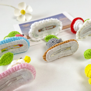 Barrettes à cheveux écologiques en laine pour enfants, motif <span class=keywords><strong>Totoro</strong></span>, abri de pluie de dessin animé, amusantes barrettes BB, artisanat, accessoires pour petites filles - Product Image 4