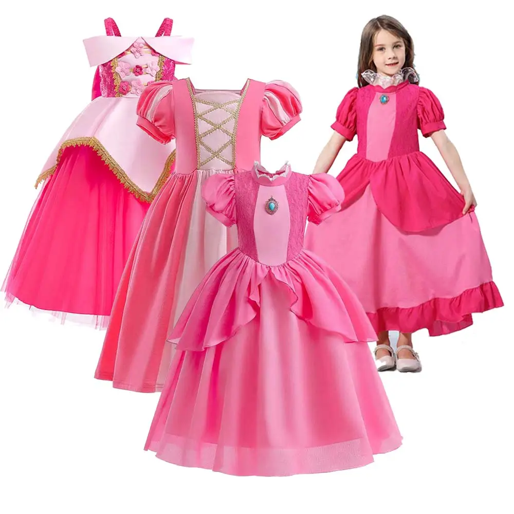 Robe de princesse pour fille, tenue de fête d'anniversaire, Halloween, déguisement, la belle au bois dormant, 2023, HCSP-001
