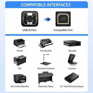 Cable USB <span class=keywords><strong>para</strong></span> Impresora, Cable Trenzado USB 2.0 <span class=keywords><strong>de</strong></span> Alta Velocidad Tipo A a USB-B <span class=keywords><strong>para</strong></span> Impresora, Escáner, Piano Electrónico - Product Image 4