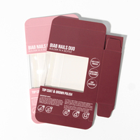 Boîte d'emballage en papier kraft personnalisée avec fenêtre transparente en PVC, boîte en papier pliable en papier coloré pour les ongles Duo