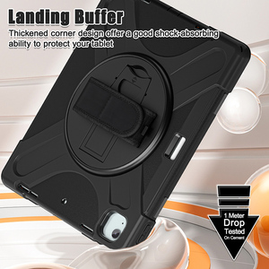 Nhiệm Vụ Nặng Nề Rugged Trường Hợp Máy Tính Bảng Cho <span class=keywords><strong>iPad</strong></span> Không Khí 13 2024 12.9 Inch Silicone Chống Sốc Bìa Với Dây Đeo Vai Xoay Khung - Product Image 4