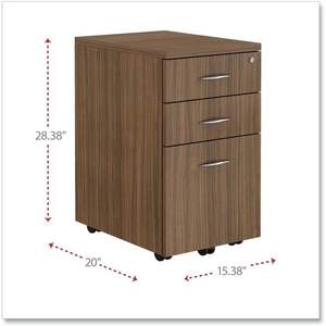 Archivador Móvil Alera Valencia Series con 3 Cajones, Acabado Nogal, 15.88 x 20.5 x 15.88, para Uso en Oficina - Product Image 4