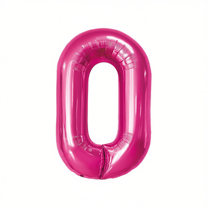 Party Love Fuchsia Number 0 <b>Balloon</b> 45cm Metallic Foil Birthday Party <b>Decor</b> Kids Celebration Supplies - Product Image 3