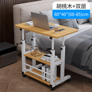 2025 Laptop <strong>Table</strong> Height Adjustable Notebook Desk Bedside Desk With Big Storage <strong>Shelves</strong> and Wheels - Product Image 4