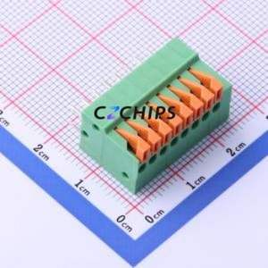 JL141V-25408GA1 Spring Terminal Block Through hole Component (THT),P=2.54mm Connector 1x8P 2.54mm Green Through Hole - Product Image 1