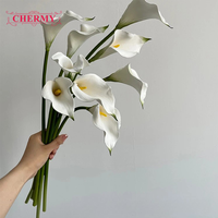 TH1565 Fleur artificielle de calla en EVA de haute qualité, réaliste, avec tige décorative pour mariage et intérieur