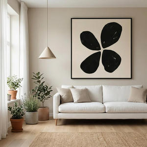 Cuadro Minimalista en Blanco y Negro, Arte de Pared Enmarcado, Lienzo Decorativo para Sala de Estar, Dormitorio, Decoración de Interiores - Product Image 3