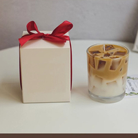 Bougie parfumée au café glacé, café au lait avec glaçons, cire de soja, mèche en coton, parfum expresso, luxe