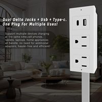 Perpanjangan Soket Daya USB dengan Antarmuka USB-A/USB-C dan 2 Soket AC yang Dapat Diperpanjang hingga 27,56 Inci Pengisi Daya USB