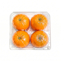Boîte à fruits en PET transparente de qualité alimentaire à 4 compartiments avec charnière pour l'emballage de pommes et de pêches fraîches