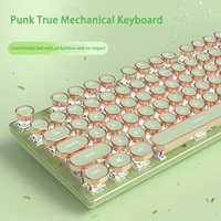 New Hotswap Switch Classic Punk Keycap 2.4Ghz Wireless RGB Backlit USB Type-C 104-Key Mechanical Gaming Keyboard Built-in