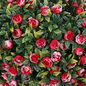 Q14 intérieur extérieur décor résistant aux UV Faux plastique mélangé Rose topiaire <span class=keywords><strong>buis</strong></span> plante <span class=keywords><strong>boule</strong></span> en Pot bricolage bonsaï artificiel - Product Image 3