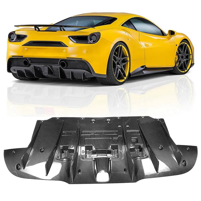 Diffusore posteriore in fibra di carbonio per FERRARI 488 458 GTB GTC SPIDER