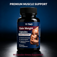Capsules de prise de poids à marque privée, stimulant musculaire avec probiotiques, enzymes digestives, soutien immunitaire, OEM, 90 unités