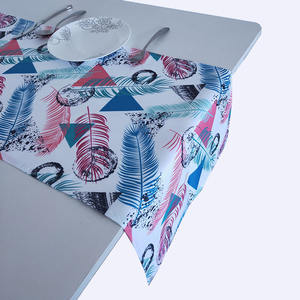 열대 플라밍고 테이블 러너 여름 Aloha 팜 트리 파티 저녁 식사 테이블 장식 러너 - Product Image 6