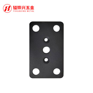 YIHUAXING METAL Four-<b>Sided</b> Connecting Iron Plate 50*84.5*3.0mm <b>Black</b> Sand Finish For Furniture Hardware - Product Image 3