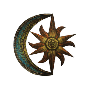 Décoration murale sur le thème de fer céleste, en forme d'étoile, de lune, Art métallique, pour salon et bureau - Product Image 1