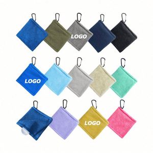 Microfiber Golf Towel for Club and Ball Cleaning, Groove Scrub Towel with <b>Clip</b>, Custom Logo Promotional Golf Accessory Gift - Product Image 1