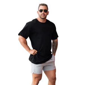 Venta al por mayor de fábrica, Camiseta de algodón 100% 180 Gsm, logotipo impreso personalizado, tela tejida de estilo Formal holgada - Product Image 3